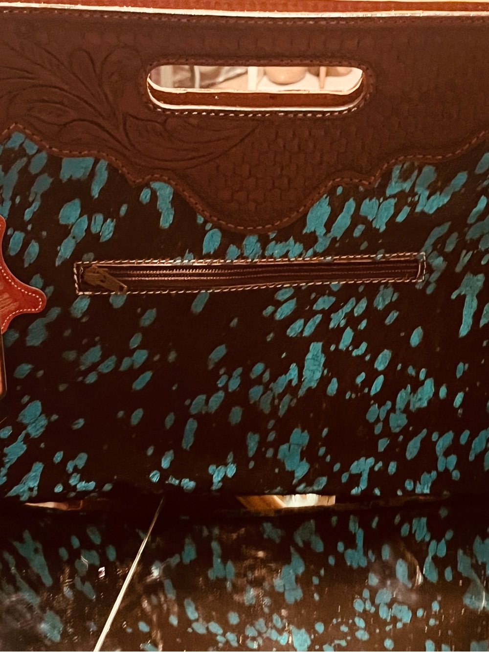 American Darling leather and hair on hide clutch/handbag. New with tags - Picture 2 of 7